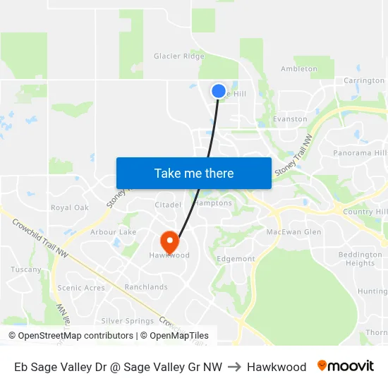 Eb Sage Valley Dr @ Sage Valley Gr NW to Hawkwood map