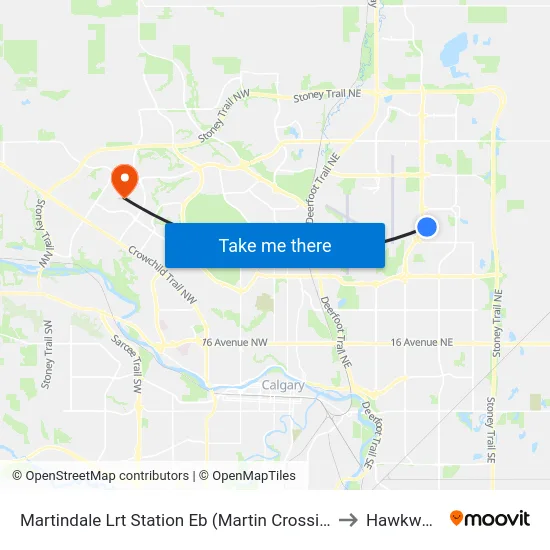 Martindale Lrt Station Eb (Martin Crossing Dr) to Hawkwood map