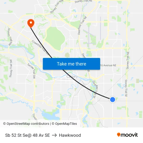 Sb 52 St Se@ 48 Av SE to Hawkwood map