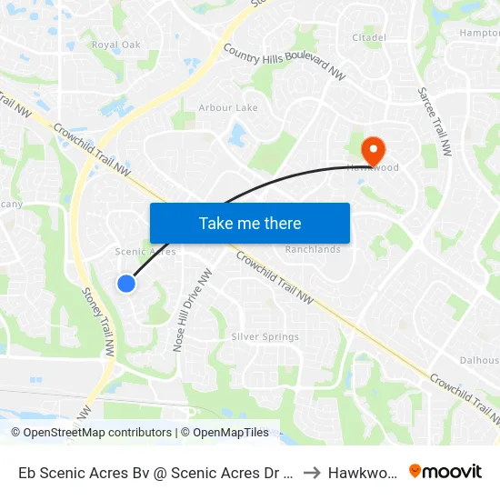 Eb Scenic Acres Bv @ Scenic Acres Dr NW to Hawkwood map