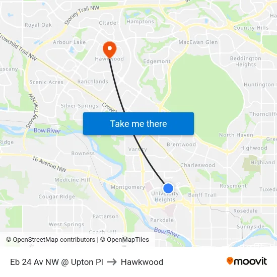 Eb 24 Av NW @ Upton Pl to Hawkwood map