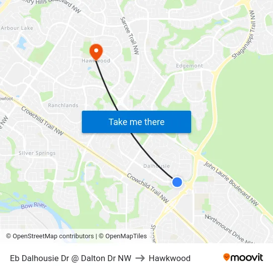 Eb Dalhousie Dr @ Dalton Dr NW to Hawkwood map