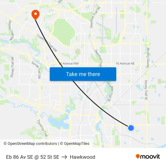 Eb 86 Av SE @ 52 St SE to Hawkwood map