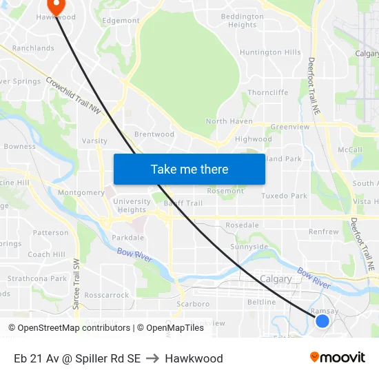 Eb 21 Av @ Spiller Rd SE to Hawkwood map
