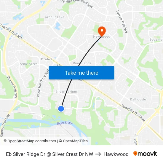 Eb Silver Ridge Dr @ Silver Crest Dr NW to Hawkwood map