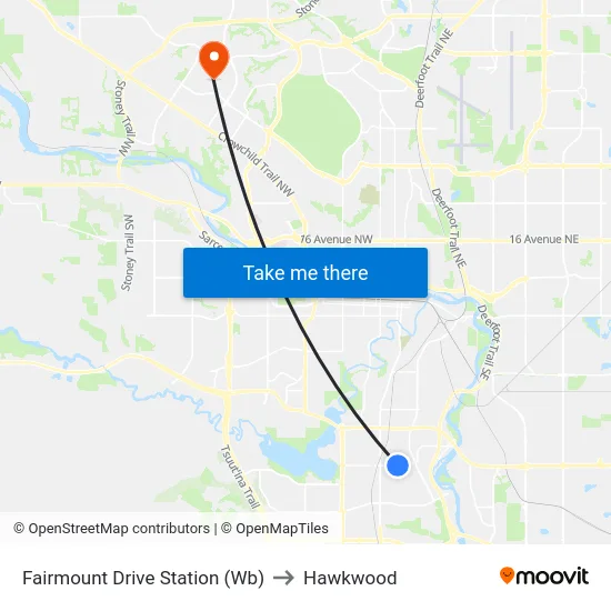 Fairmount Drive Station (Wb) to Hawkwood map