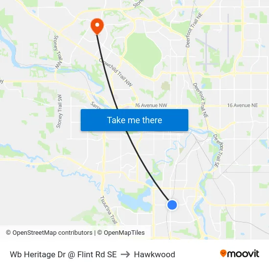 Wb Heritage Dr @ Flint Rd SE to Hawkwood map