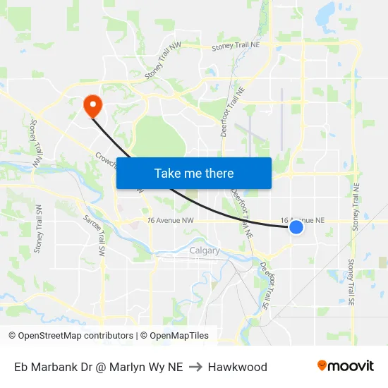 Eb Marbank Dr @ Marlyn Wy NE to Hawkwood map