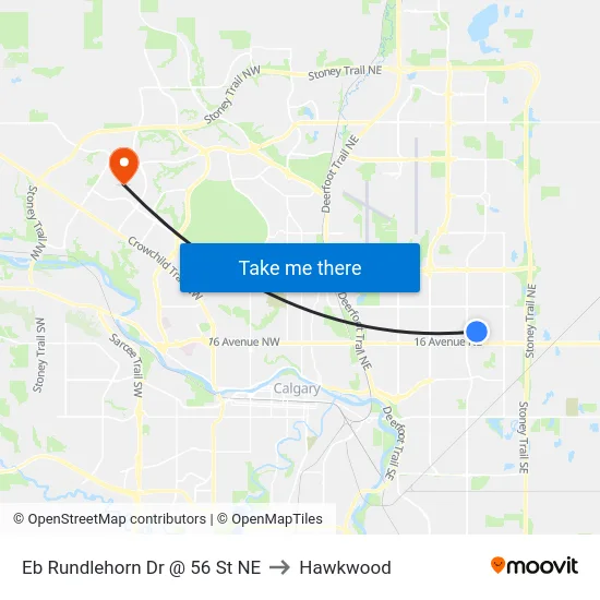 Eb Rundlehorn Dr @ 56 St NE to Hawkwood map