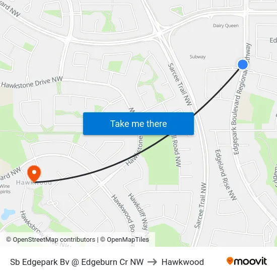 Sb Edgepark Bv @ Edgeburn Cr NW to Hawkwood map