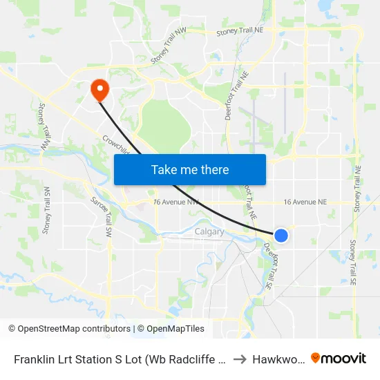 Franklin Lrt Station S Lot (Wb Radcliffe Dr Se) to Hawkwood map