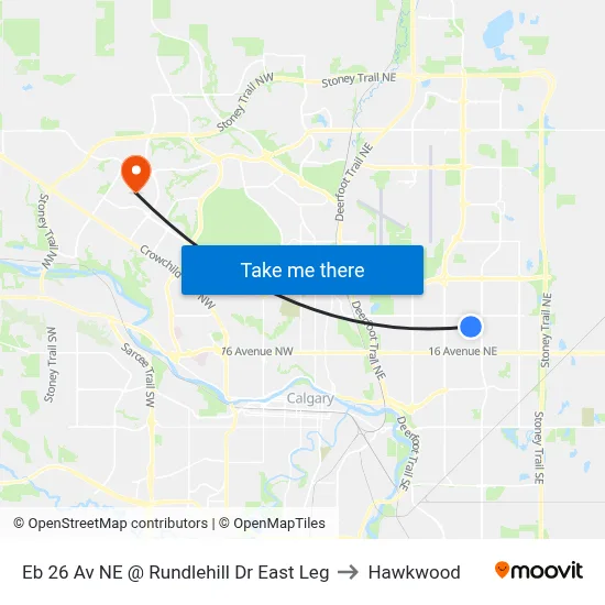 Eb 26 Av NE @ Rundlehill Dr East Leg to Hawkwood map