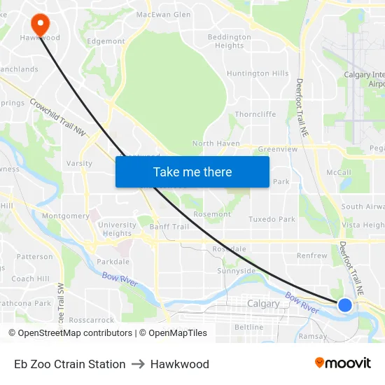 Eb Zoo Ctrain Station to Hawkwood map