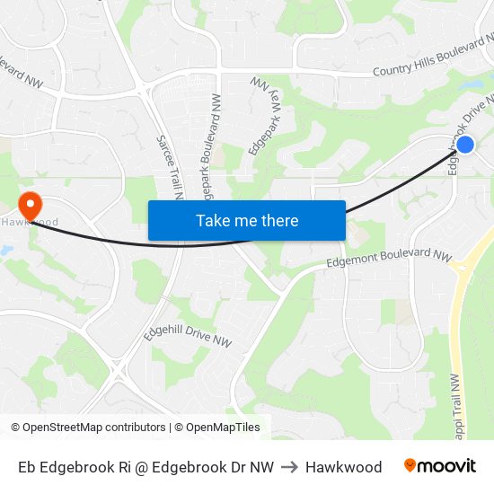 Eb Edgebrook Ri @ Edgebrook Dr NW to Hawkwood map