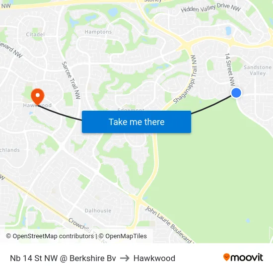Nb 14 St NW @ Berkshire Bv to Hawkwood map