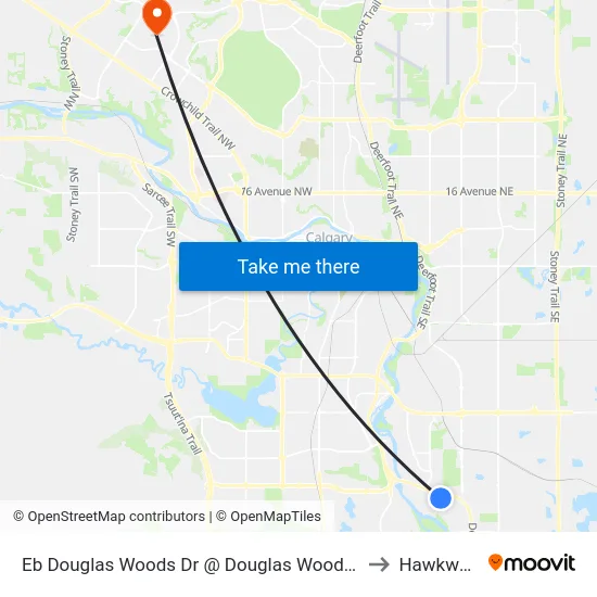 Eb Douglas Woods Dr @ Douglas Woods Mr SE to Hawkwood map