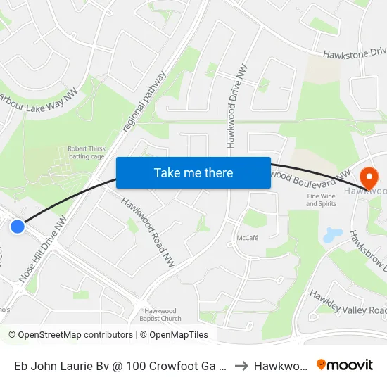 Eb John Laurie Bv @ 100 Crowfoot Ga NW to Hawkwood map