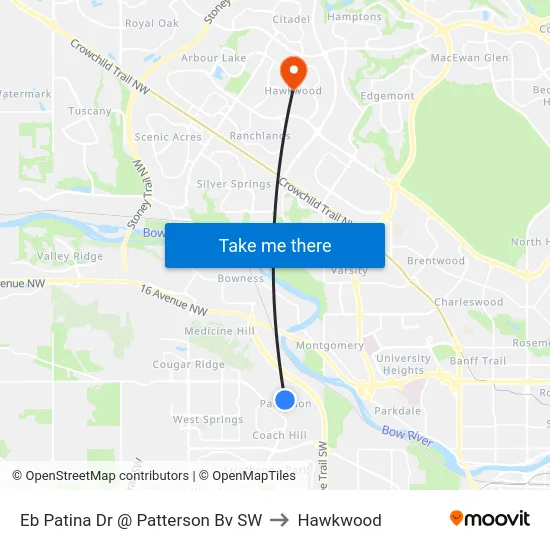 Eb Patina Dr @ Patterson Bv SW to Hawkwood map