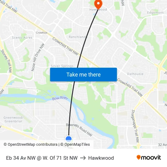 Eb 34 Av NW @ W. Of 71 St NW to Hawkwood map