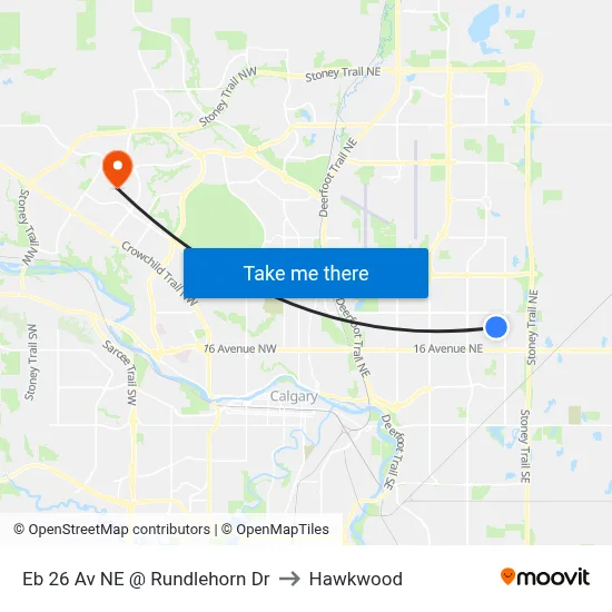 Eb 26 Av NE @ Rundlehorn Dr to Hawkwood map