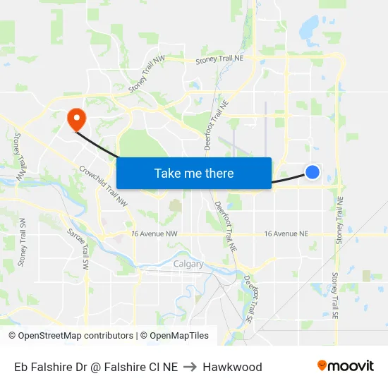 Eb Falshire Dr @ Falshire Cl NE to Hawkwood map