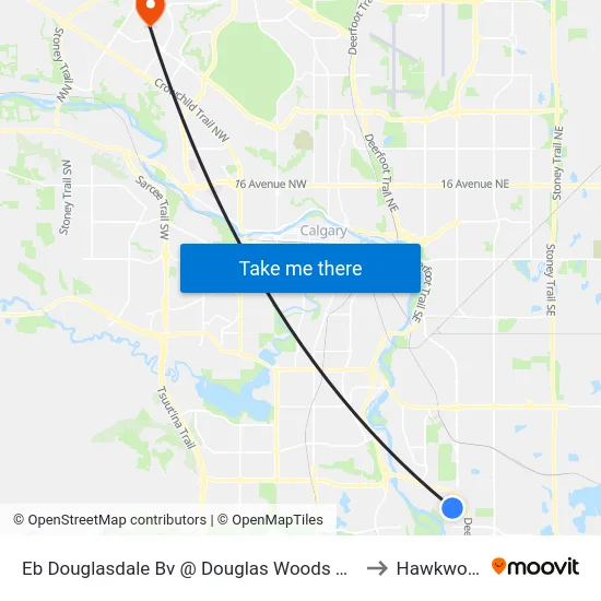 Eb Douglasdale Bv @ Douglas Woods Hl SE to Hawkwood map