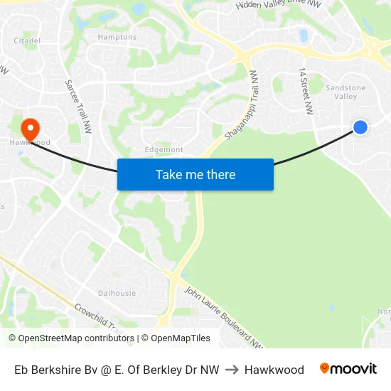 Eb Berkshire Bv @ E. Of Berkley Dr NW to Hawkwood map