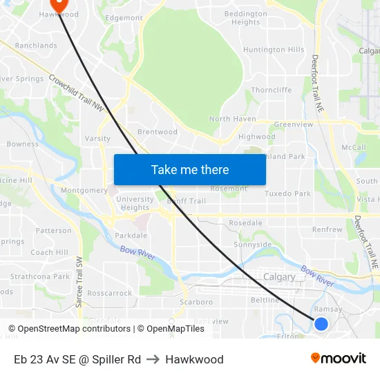 Eb 23 Av SE @ Spiller Rd to Hawkwood map