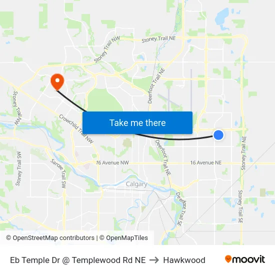 Eb Temple Dr @ Templewood Rd NE to Hawkwood map
