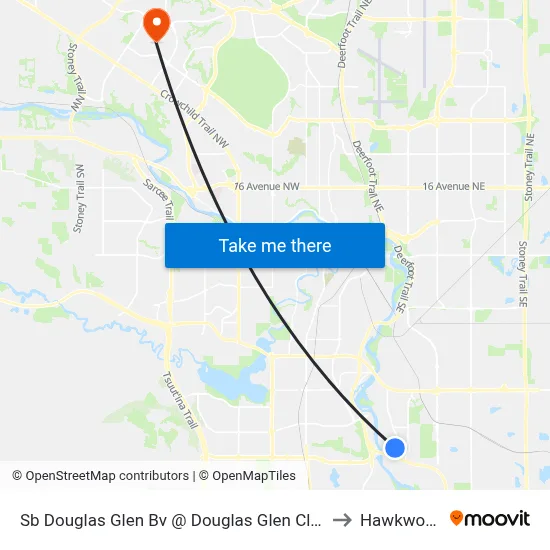 Sb Douglas Glen Bv @ Douglas Glen Cl SE to Hawkwood map