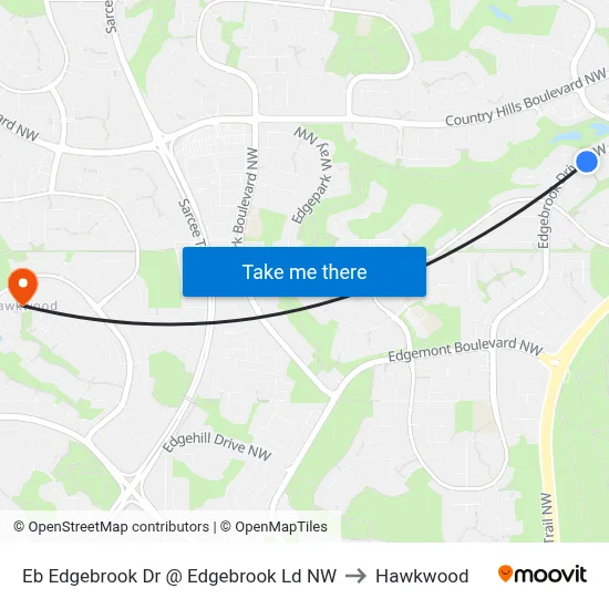 Eb Edgebrook Dr @ Edgebrook Ld NW to Hawkwood map