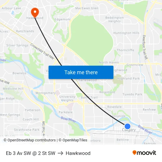 Eb 3 Av SW @ 2 St SW to Hawkwood map