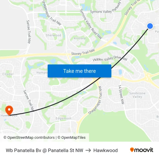 Wb Panatella Bv @ Panatella St NW to Hawkwood map