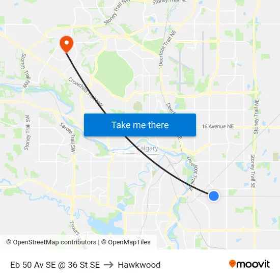 Eb 50 Av SE @ 36 St SE to Hawkwood map