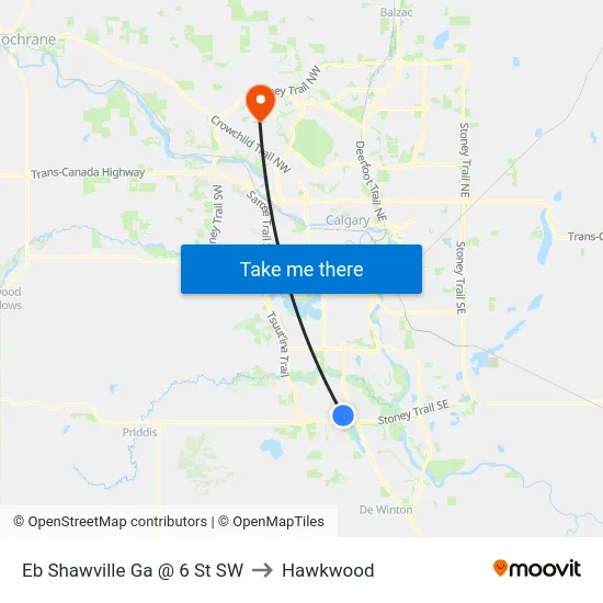 Eb Shawville Ga @ 6 St SW to Hawkwood map