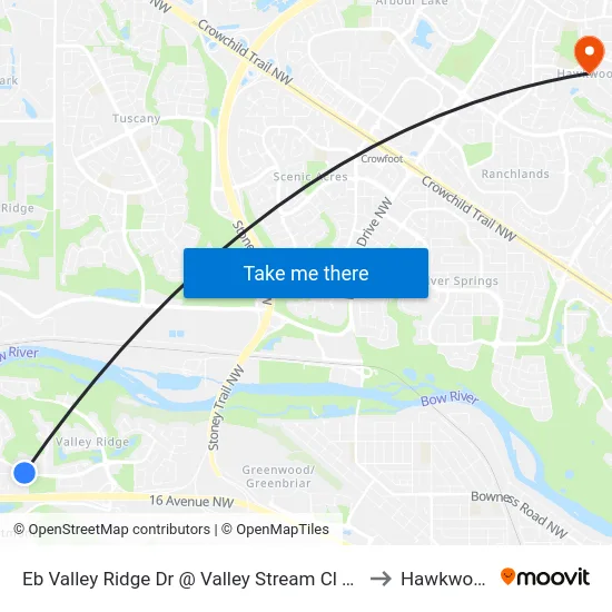 Eb Valley Ridge Dr @ Valley Stream Cl NW to Hawkwood map