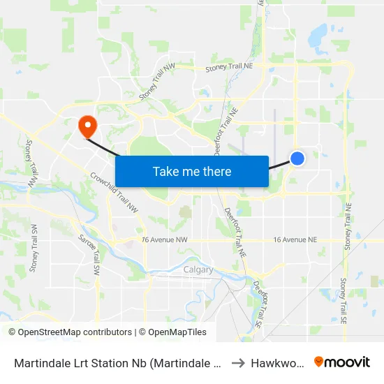 Martindale Lrt Station Nb (Martindale Bv) to Hawkwood map