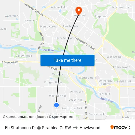 Eb Strathcona Dr @ Strathlea Gr SW to Hawkwood map