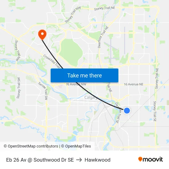 Eb 26 Av @ Southwood Dr SE to Hawkwood map