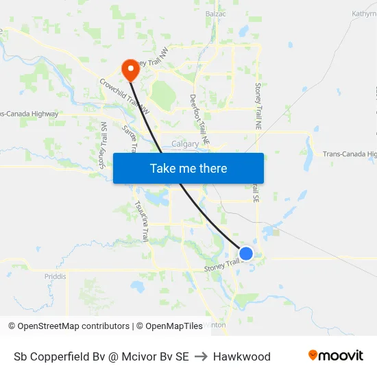Sb Copperfield Bv @ Mcivor Bv SE to Hawkwood map