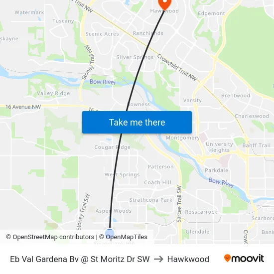 Eb Val Gardena Bv @ St Moritz Dr SW to Hawkwood map