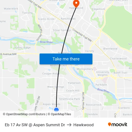 Eb 17 Av SW @ Aspen Summit Dr to Hawkwood map