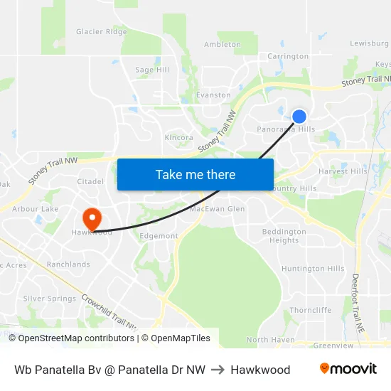 Wb Panatella Bv @ Panatella Dr NW to Hawkwood map