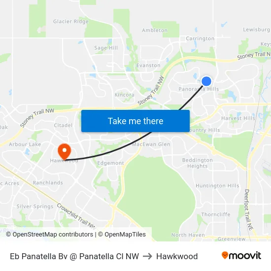 Eb Panatella Bv @ Panatella Cl NW to Hawkwood map