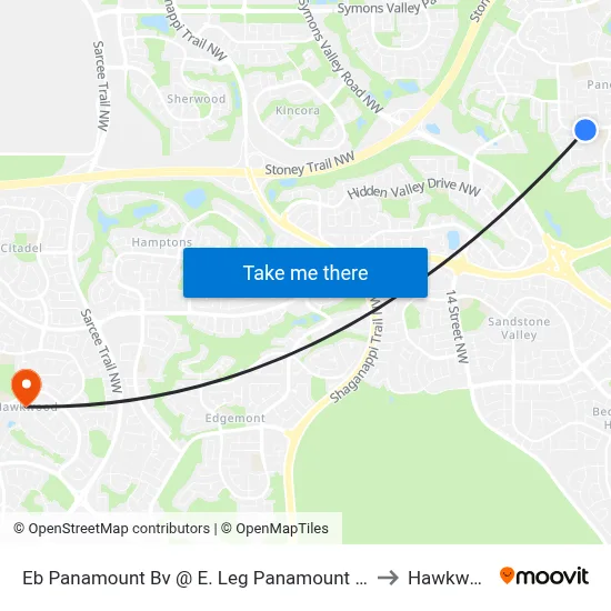 Eb Panamount Bv @ E. Leg Panamount Rd NW to Hawkwood map