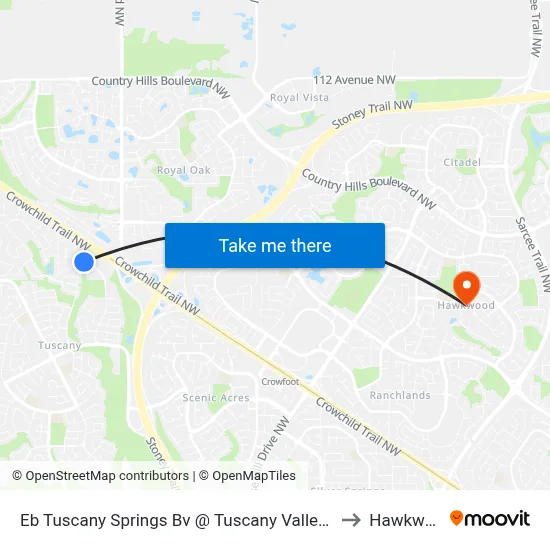 Eb Tuscany Springs Bv @ Tuscany Valley Vw NW to Hawkwood map