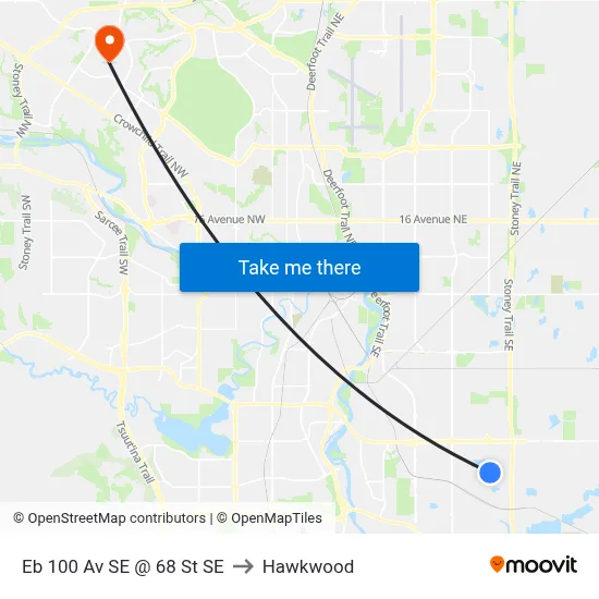Eb 100 Av SE @ 68 St SE to Hawkwood map