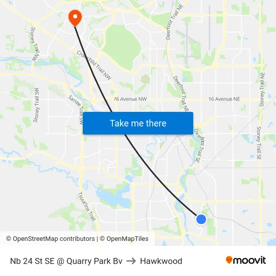 Nb 24 St SE @ Quarry Park Bv to Hawkwood map