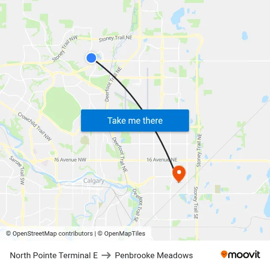 North Pointe Terminal E to Penbrooke Meadows map