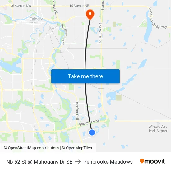 Nb 52 St @ Mahogany Dr SE to Penbrooke Meadows map